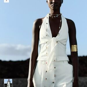 ZARA KNOTTED HALTER WAISTCOAT